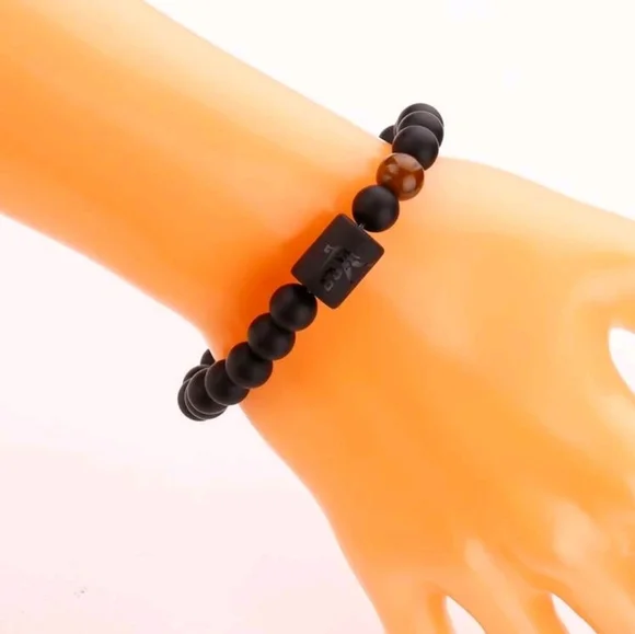 Unisex - Libra Zodiac Black Beaded Bracelet - Picture 5 of 6